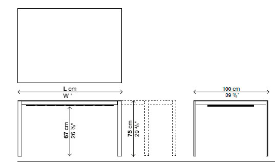 Mesa Thin-K extensible 100cm.